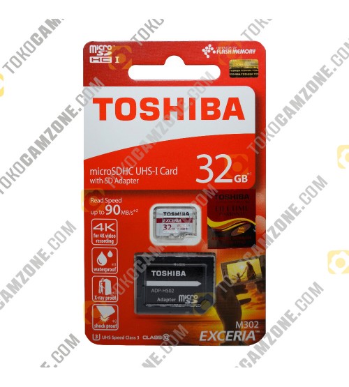 Toshiba Exceria Micro SDHC UHS-I 90MB/s 32GB Class 10 with Adapter